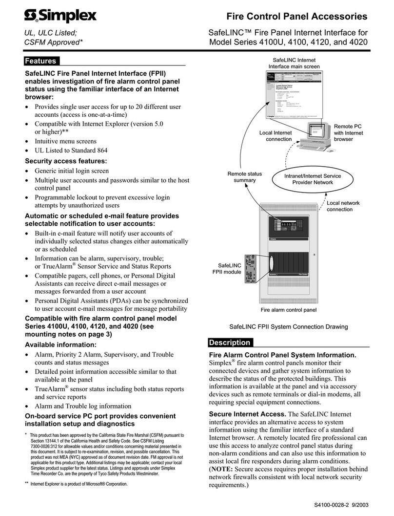 Simplex SafeLINC 4020 User manual