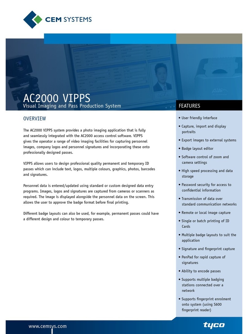 Tyco Visual Imaging and Pass Production System AC2000... brochure