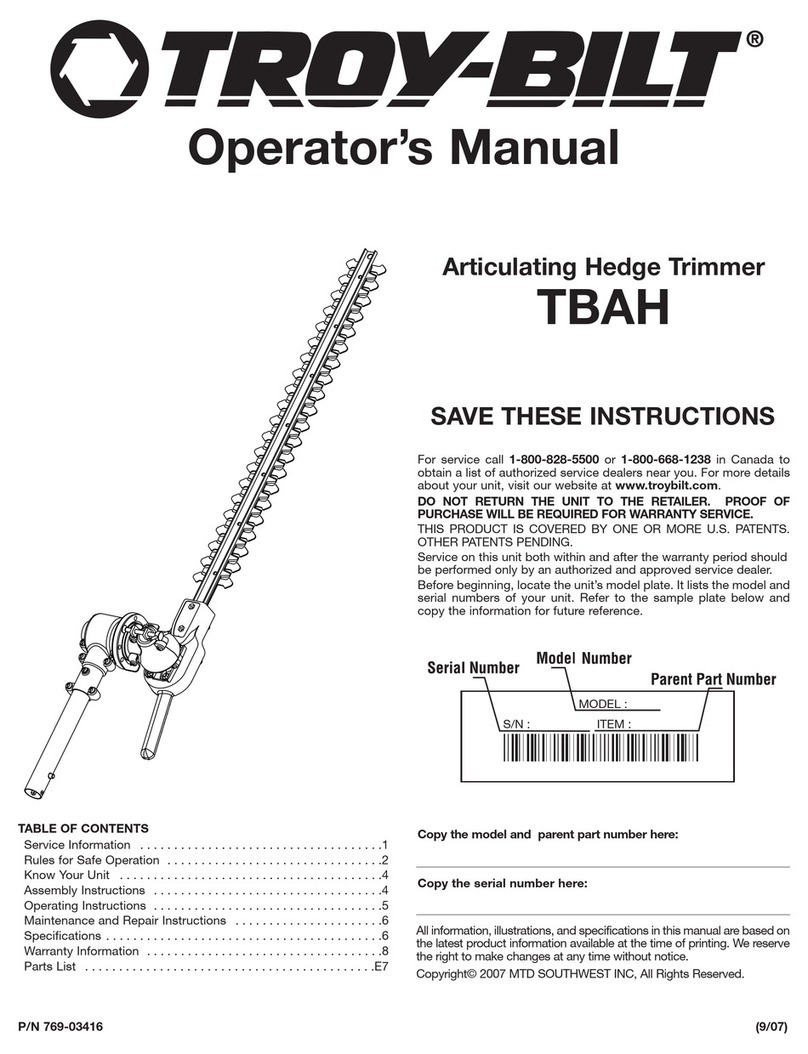 Troy-Bilt TBAH Operator's manual