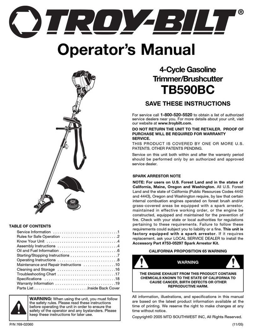Troy-Bilt TB590BC Operator's manual