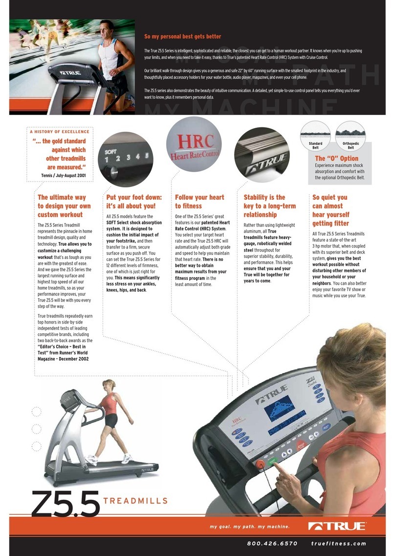 True Fitness Treadmill Z5.5 HRC Specifications