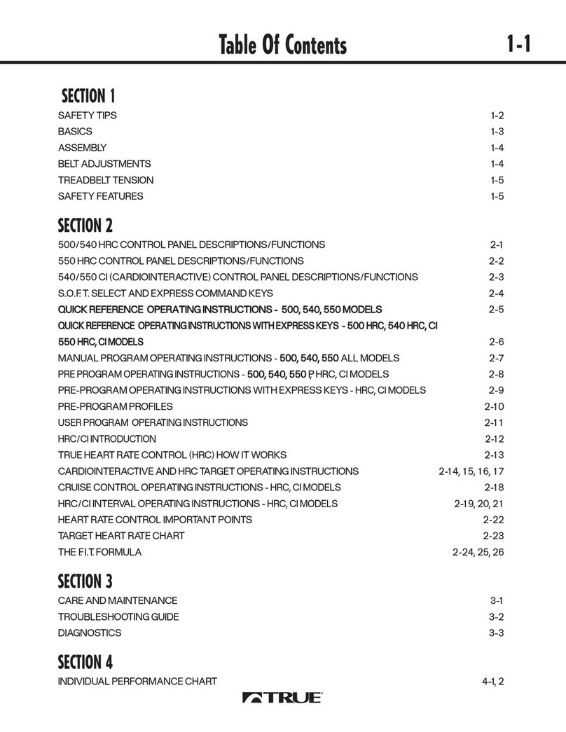 True Fitness 540 owner's manual
