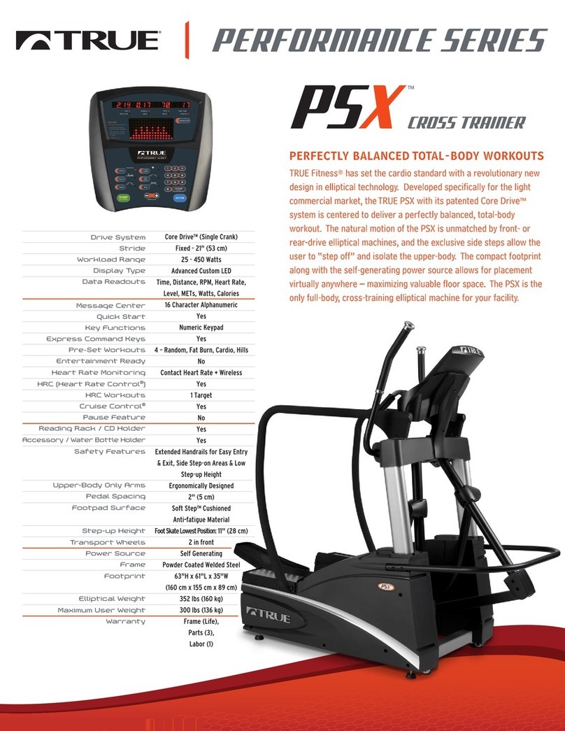 True Fitness PSX Specifications