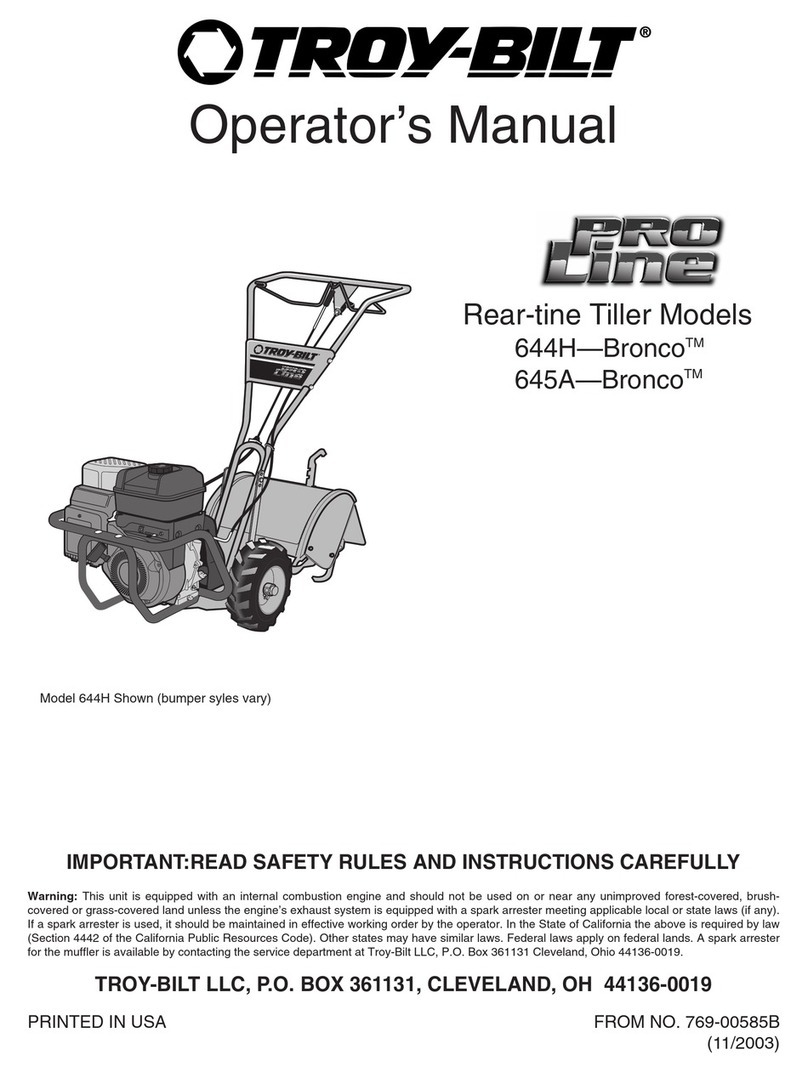 Troy-Bilt 644H-Bronco, 645A-Bronco Operator's manual