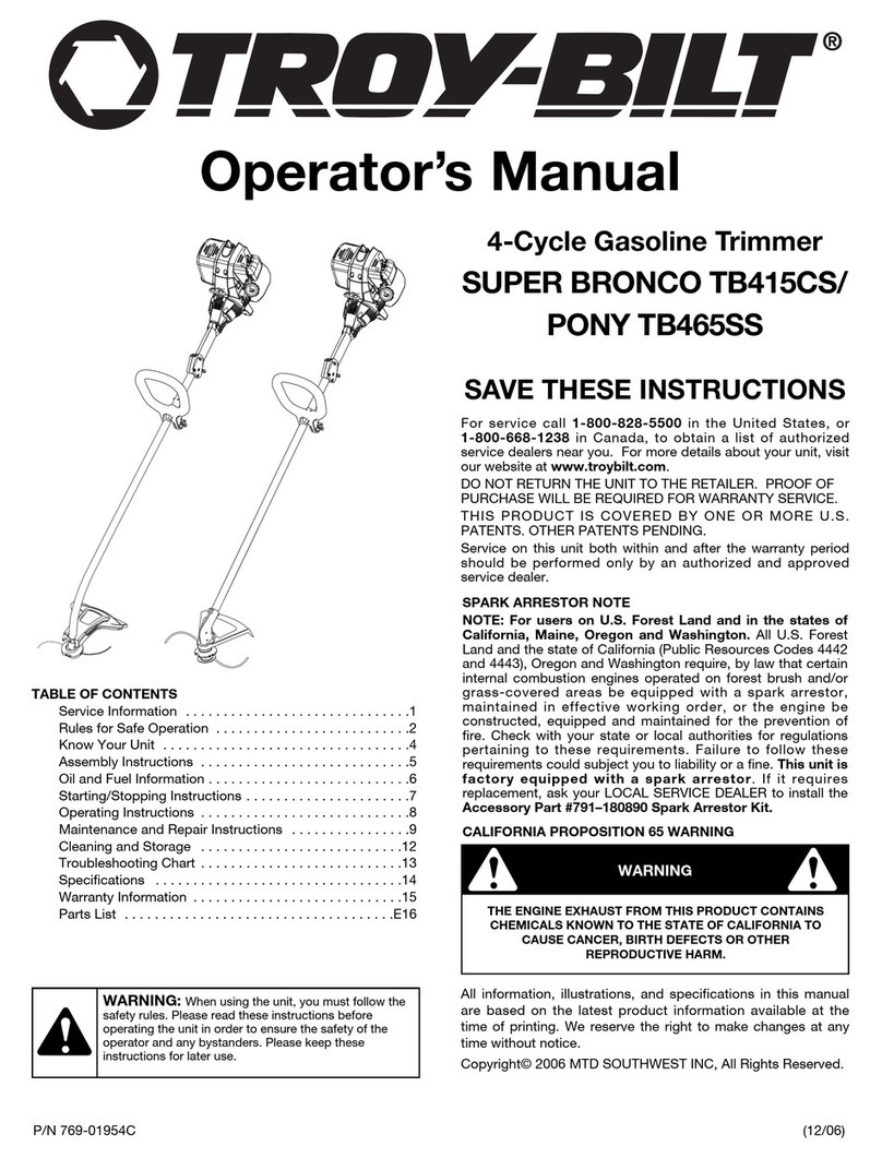Troy-Bilt Pony TB465SS Operator's manual