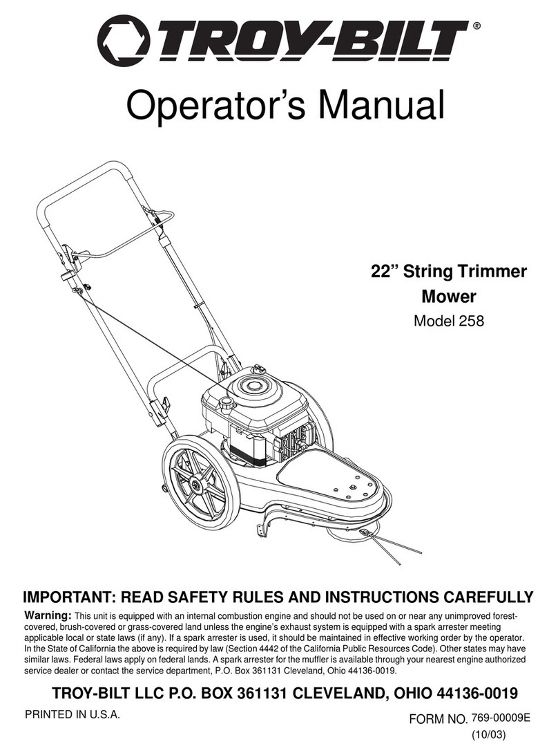 Troy-Bilt 258 User manual