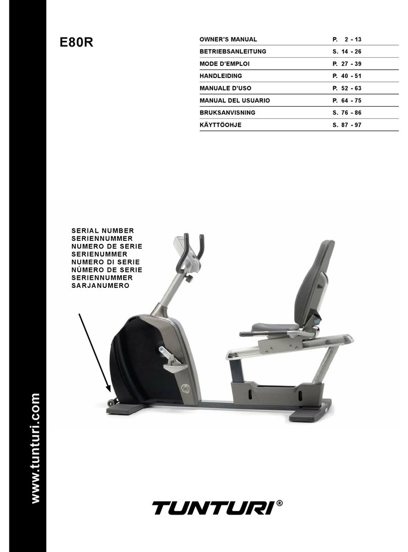 Tunturi E80R owner's manual