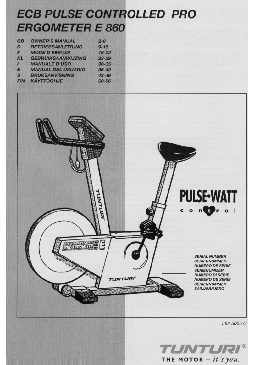Tunturi E 860 owner's manual