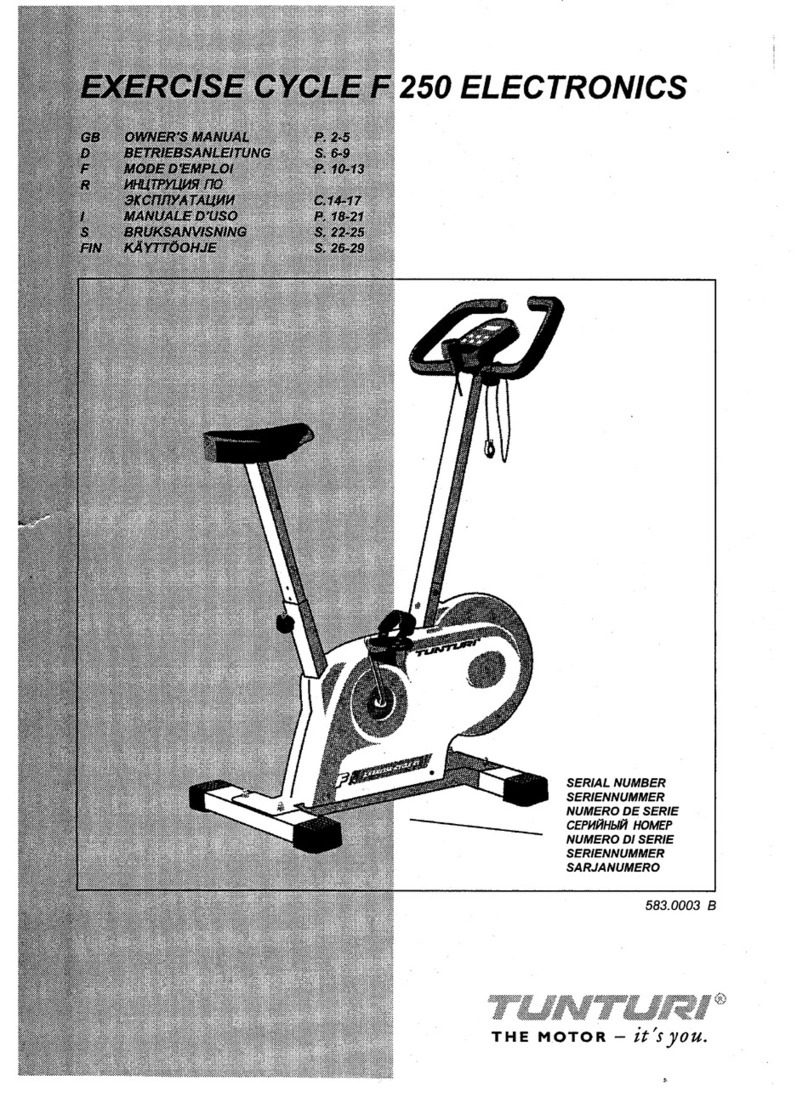 Tunturi F250 owner's manual