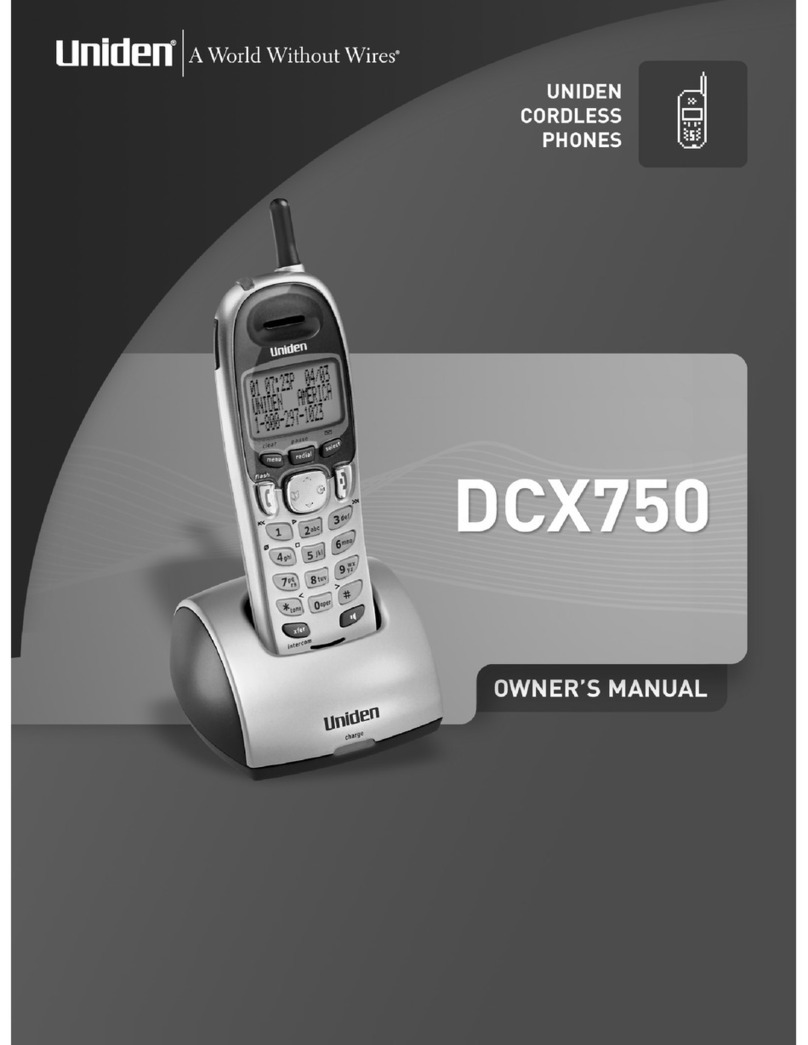 Uniden DCX750 - DCX 750 Cordless Extension Handset User manual
