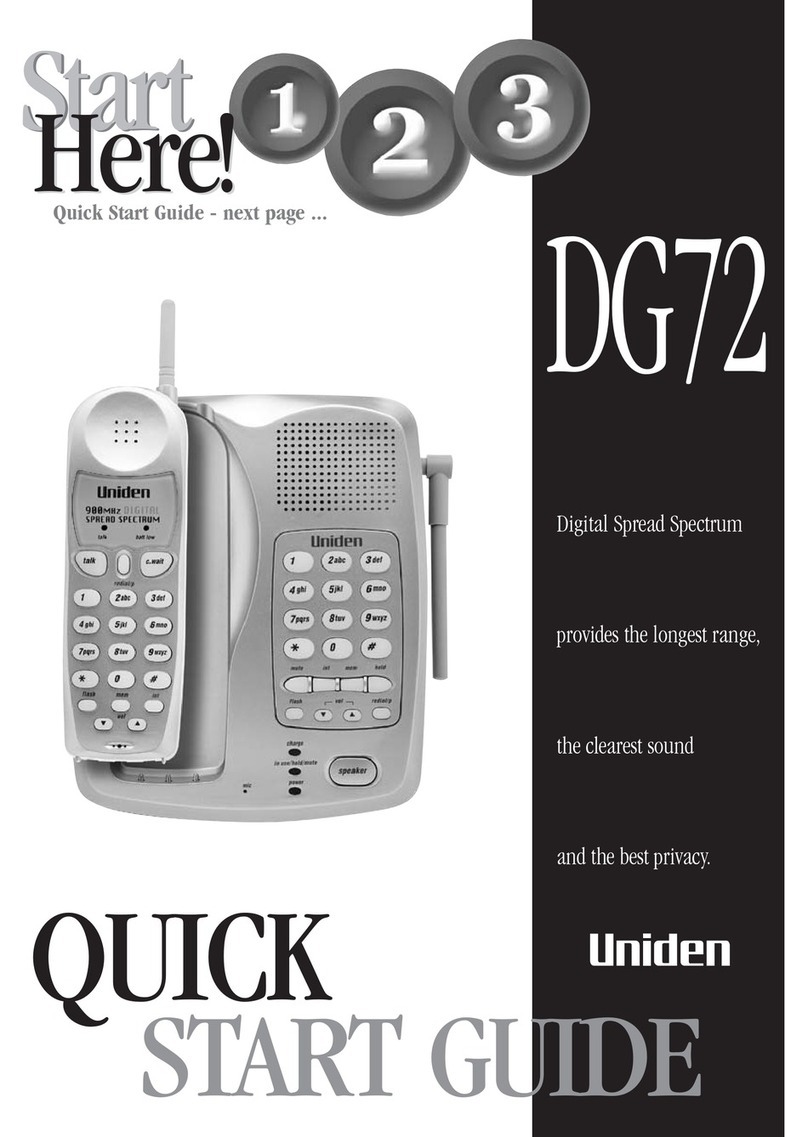 Uniden DG72 User manual