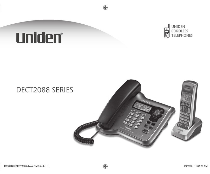 Uniden DECT2088 - DECT 2088 Cordless Phone Base... User manual