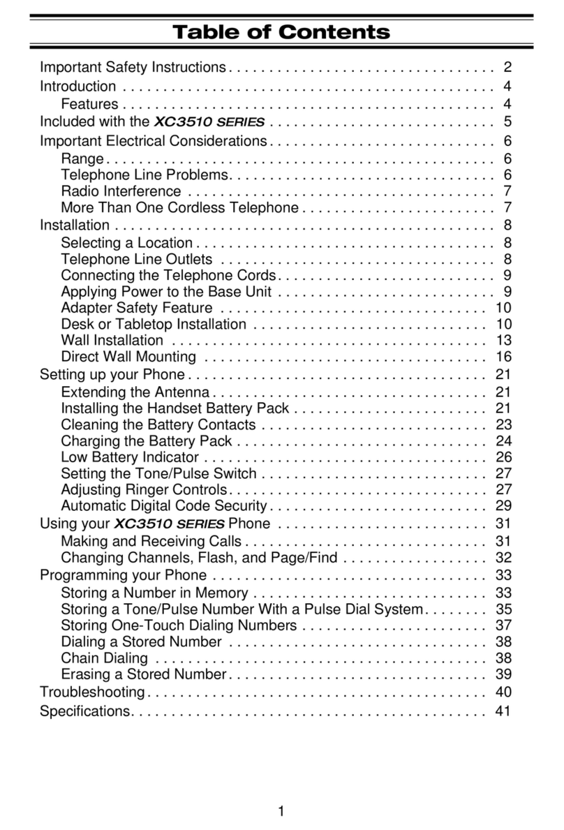 Uniden XC3510 user manual
