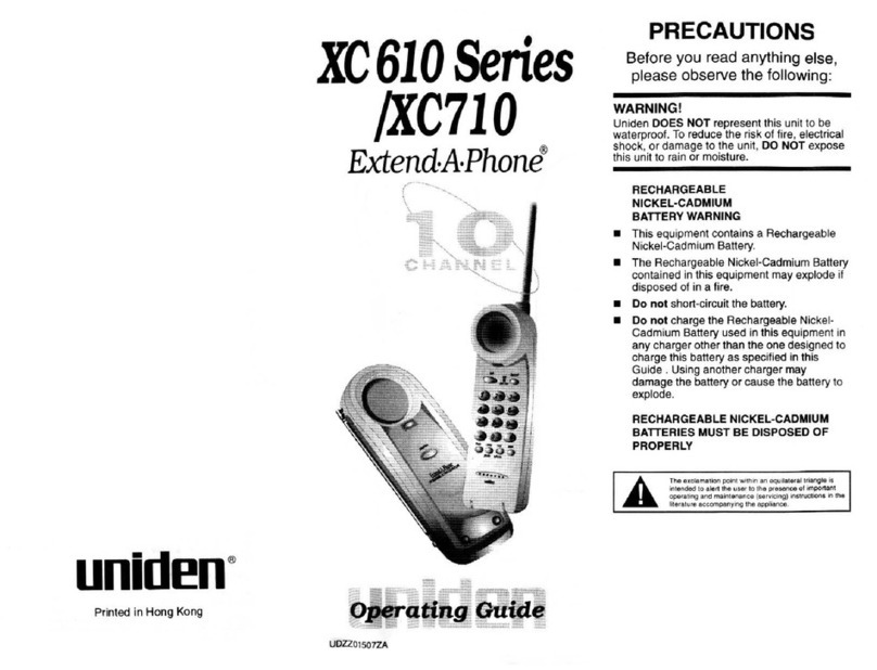 Uniden XC610 Series User manual