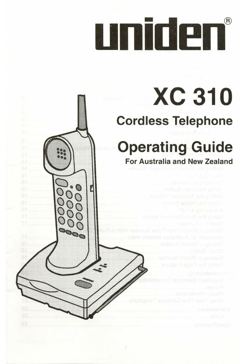 Uniden XC310 User manual