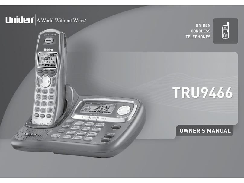 Uniden TRU9466 - TRU 9466 Cordless Phone User manual
