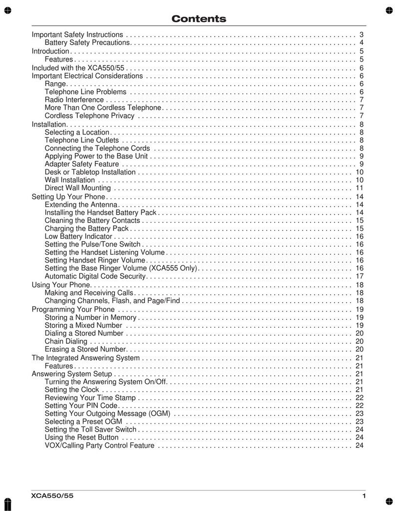 Uniden XCA550/55 User manual