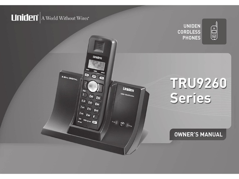 Uniden TRU9260 - TRU 9260 Cordless Phone owner's manual