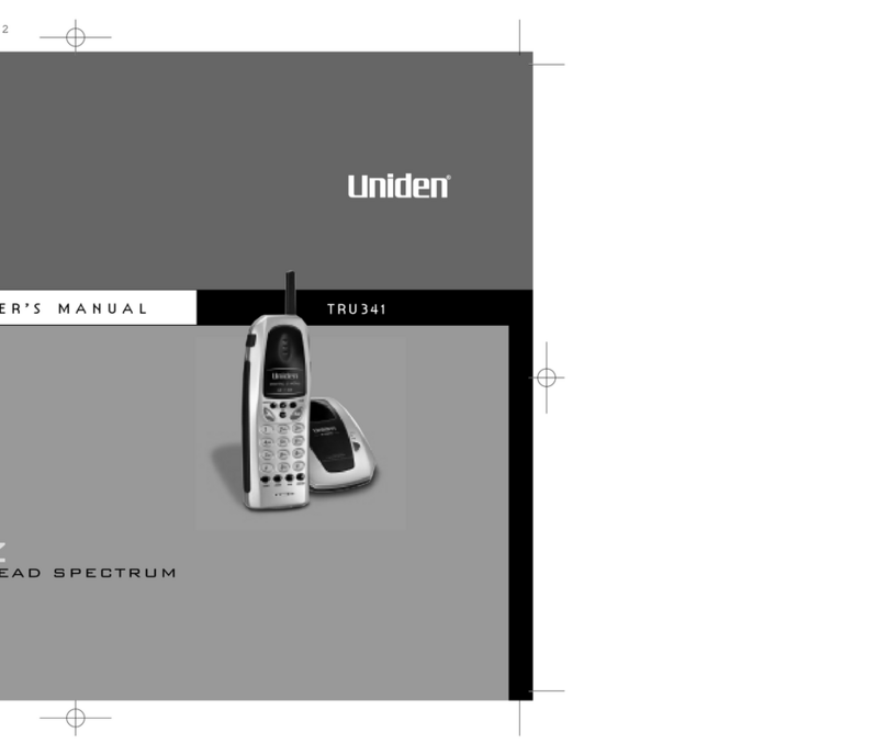Uniden TRU341 - TRU 341 Cordless Phone User manual