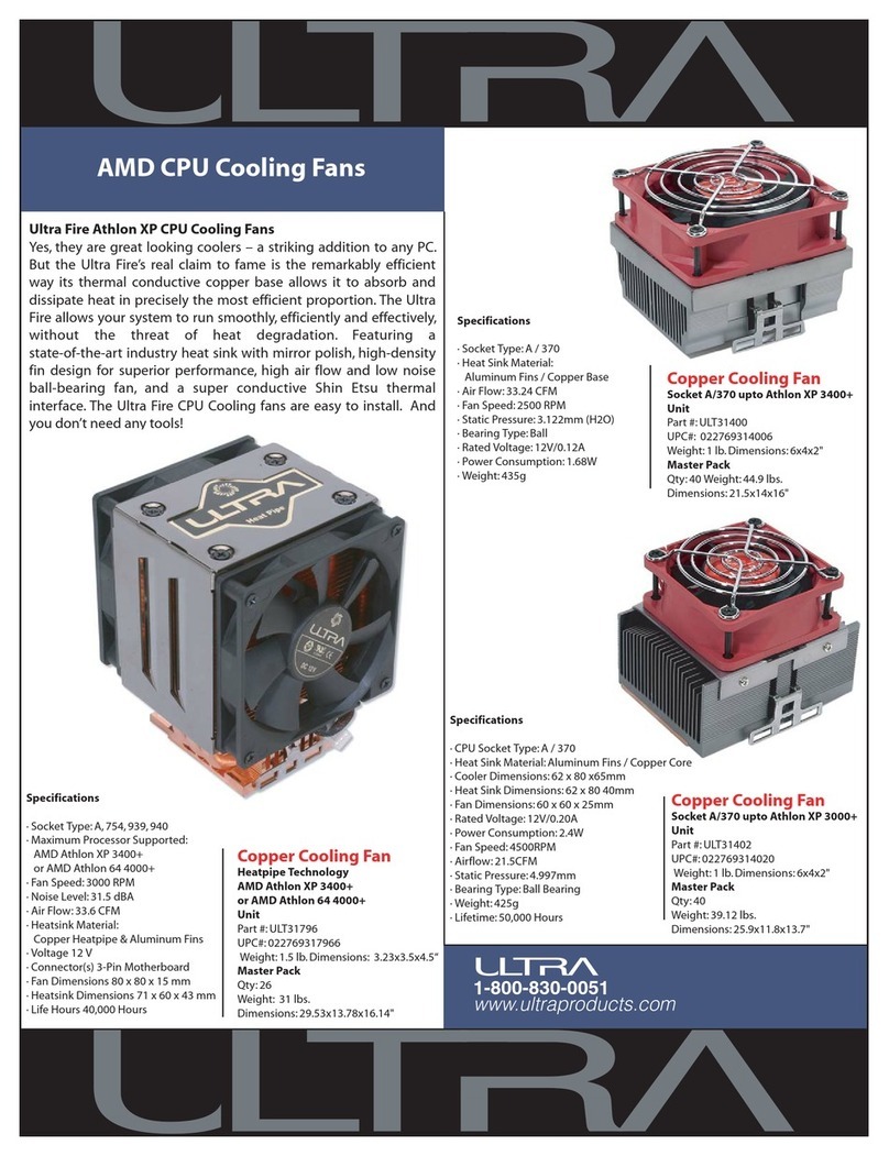 Ultra Products CPU Cooling Fans AMD User manual