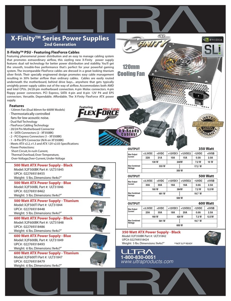 Ultra Products X-Finity Series User manual