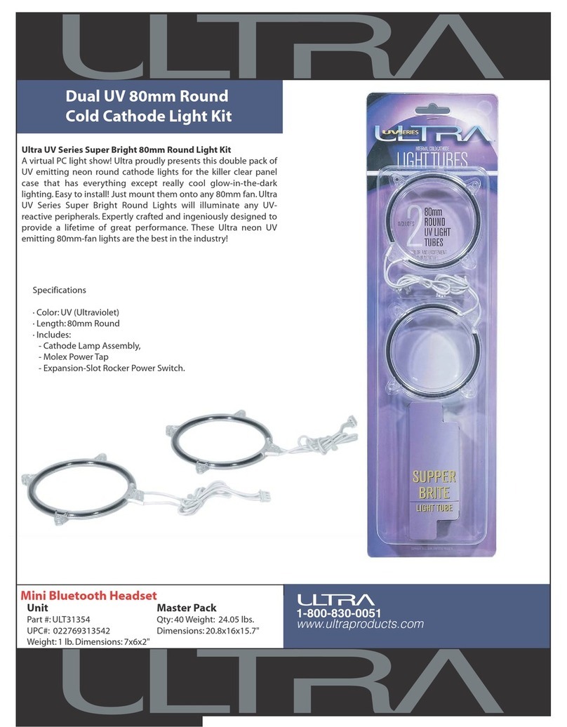 Ultra Products Dual UV 80mm Round Cold Cathode Light Kit... Specification sheet