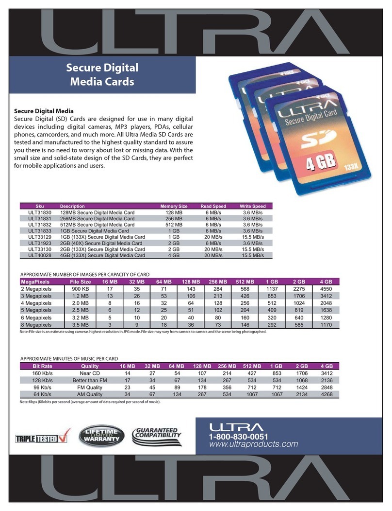 Ultra Products ULT31830 Specification sheet
