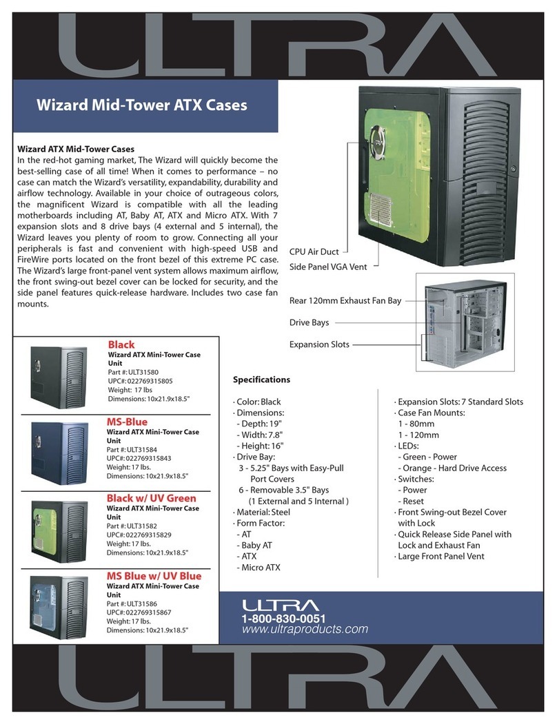 Ultra Products Mid-Tower ATX Cases Wizard Specification sheet
