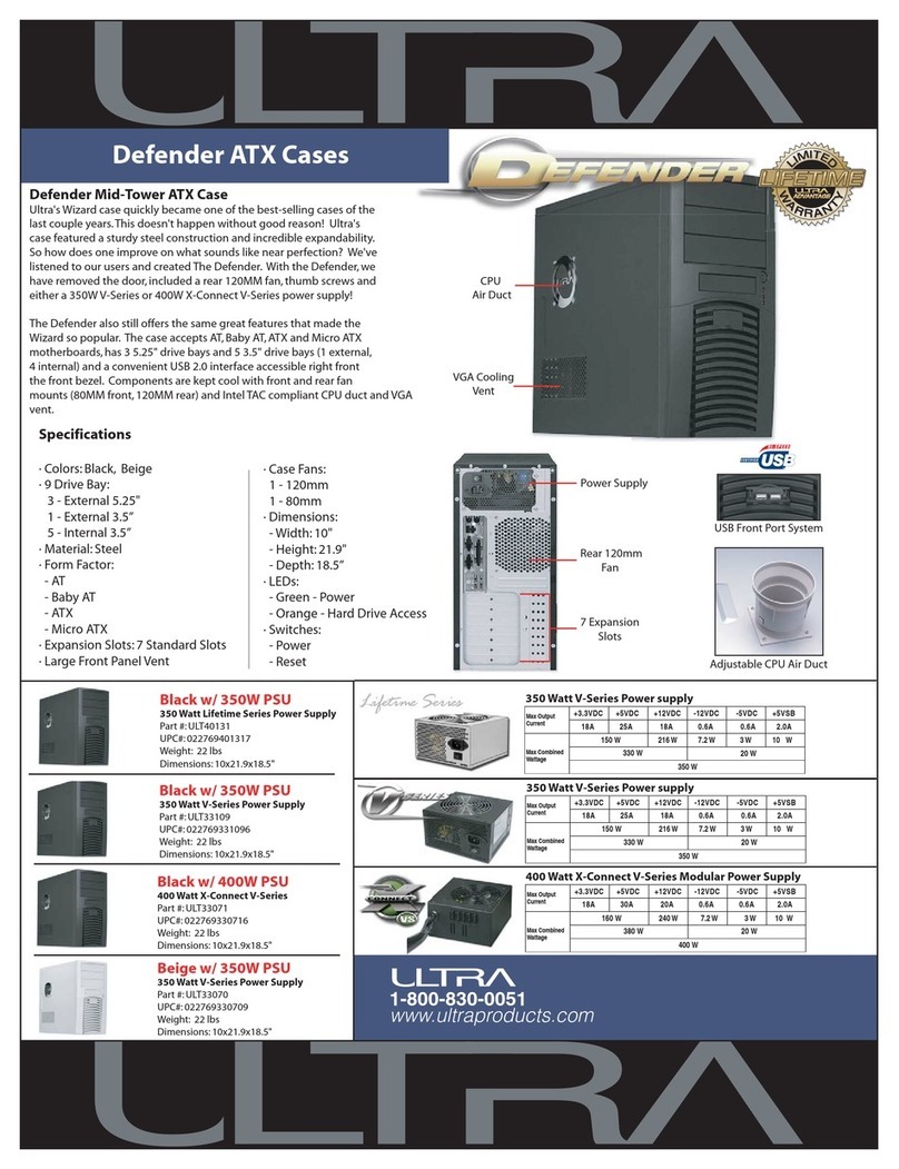 Ultra Products ATX Cases Defender Specification sheet