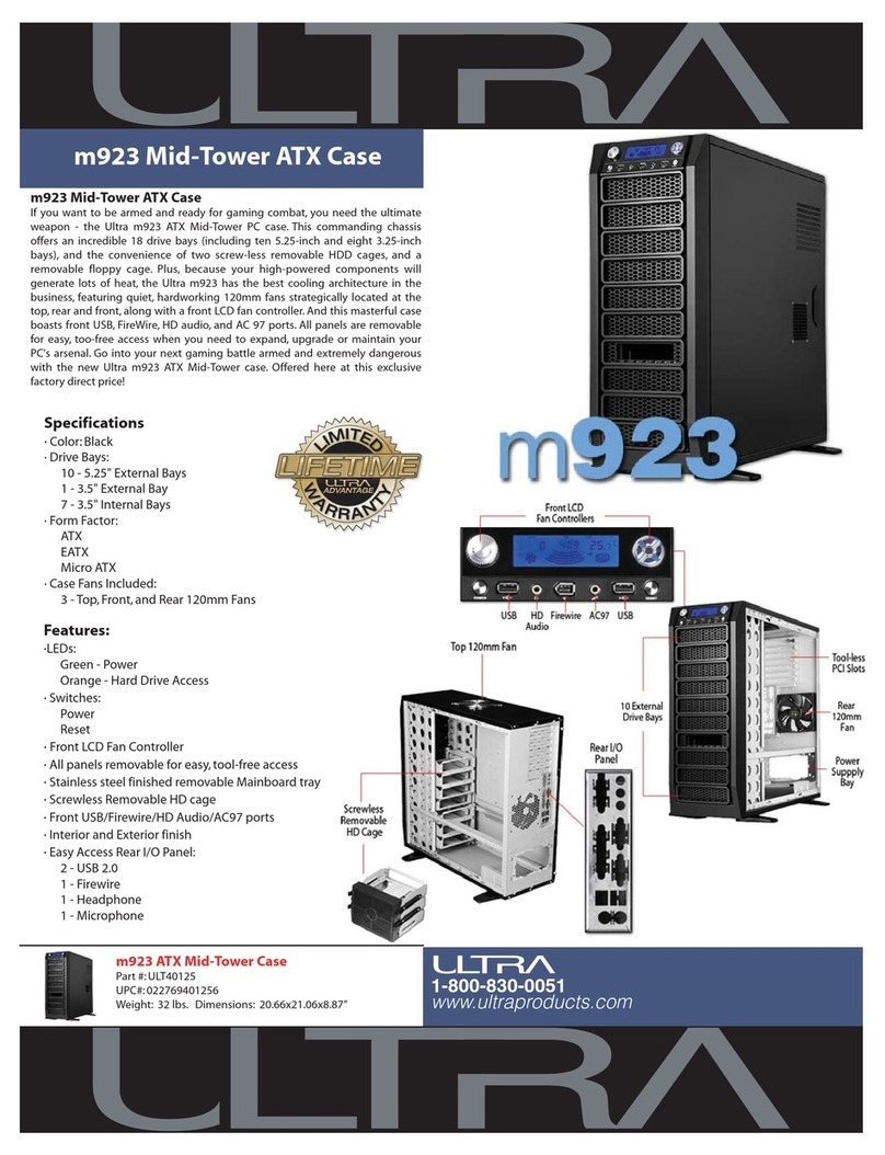 Ultra Products Mid-Tower ATX Case m923 Specifications Ultra Products Mid-Tower ATX Case m923 Specifications