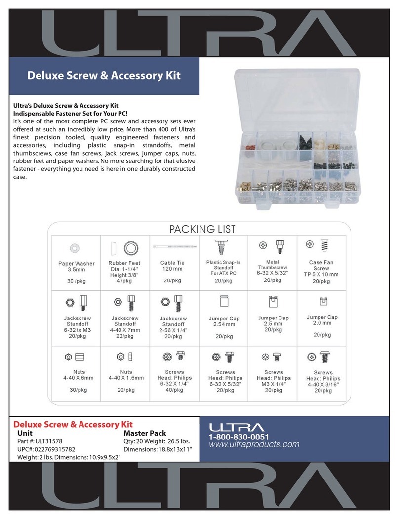 Ultra Products Indispensable Fastener Set ULT31578 Specification sheet