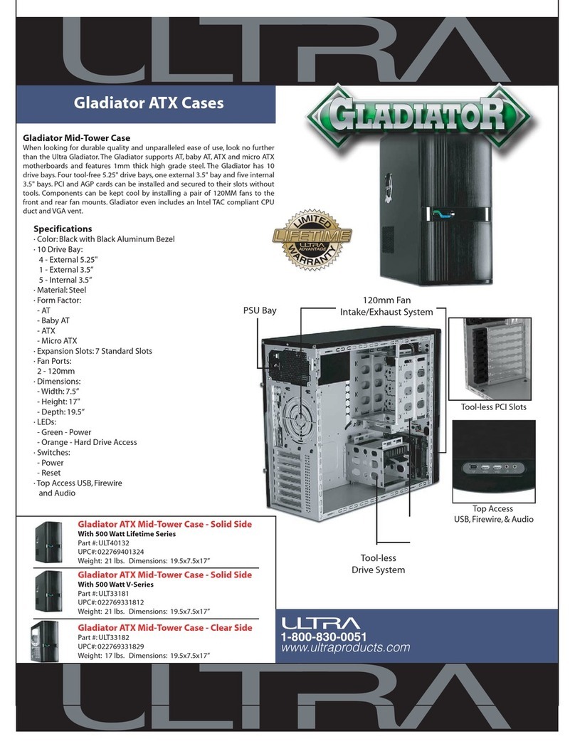 Ultra Products Mid-Tower Case Gladiator Specifications