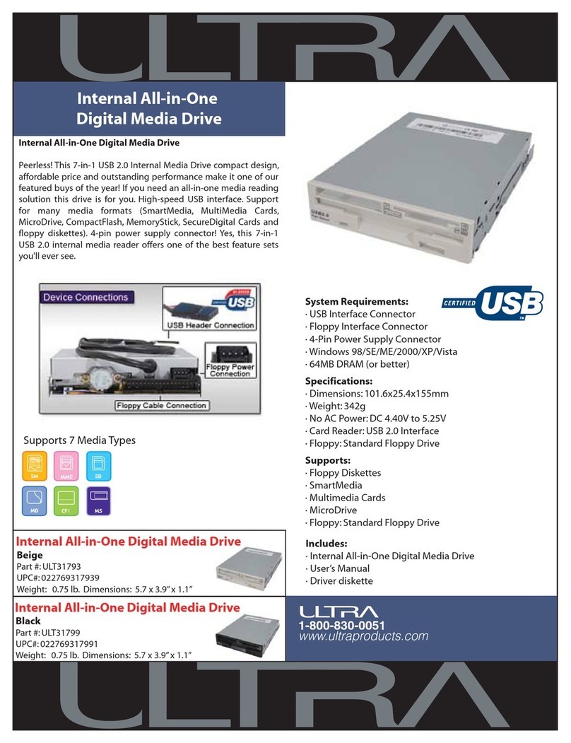 Ultra Products Internal All-in-One Digital Media Drive... User manual