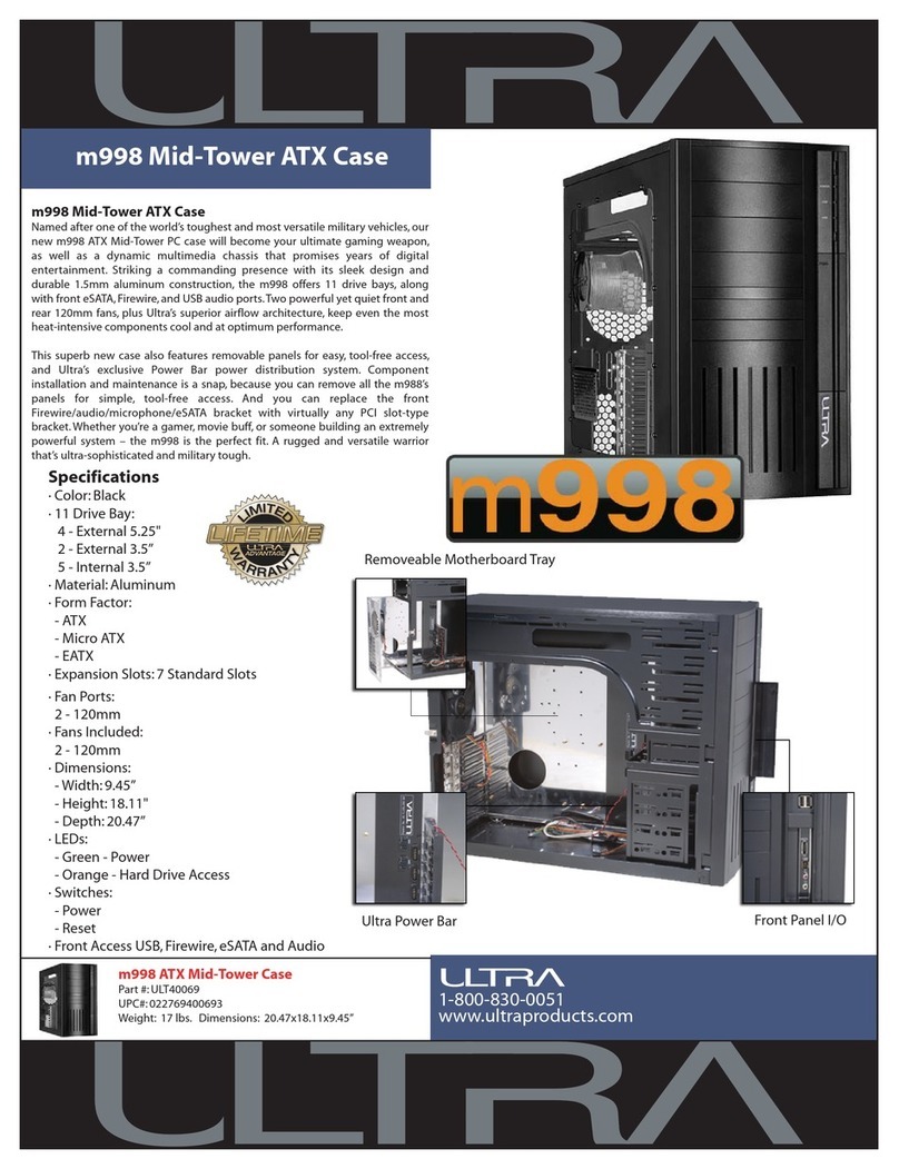 Ultra Products Mid-Tower ATX Case m998 Specifications