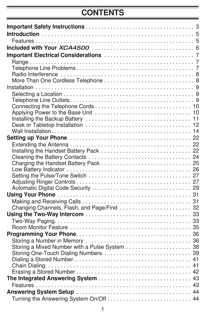 Uniden XCA4500 User manual