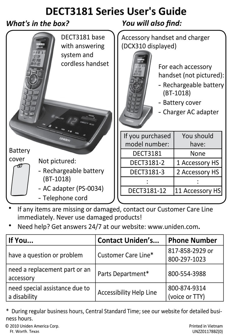 Uniden DECT3181 user guide