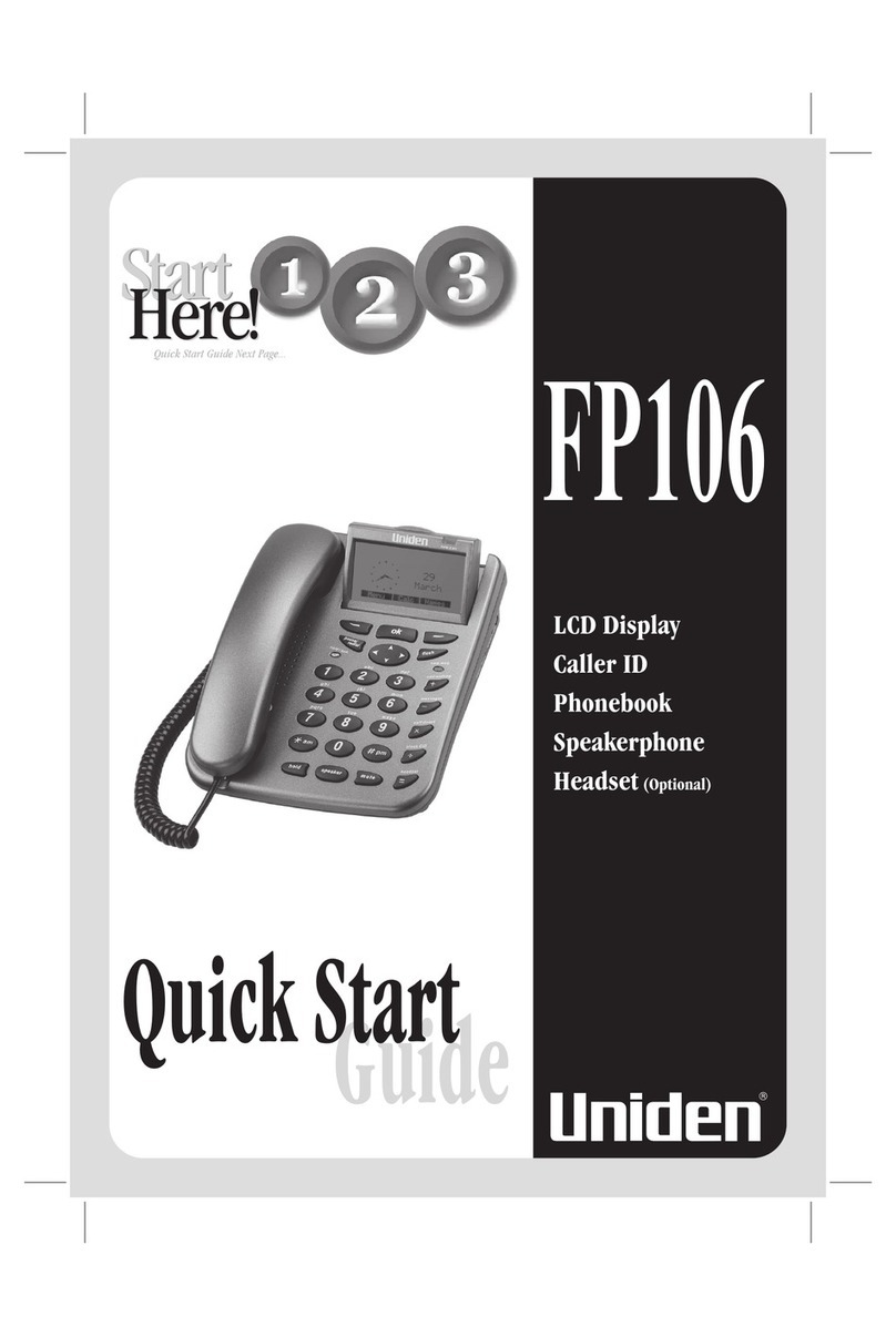 Uniden FP106 quick start guide