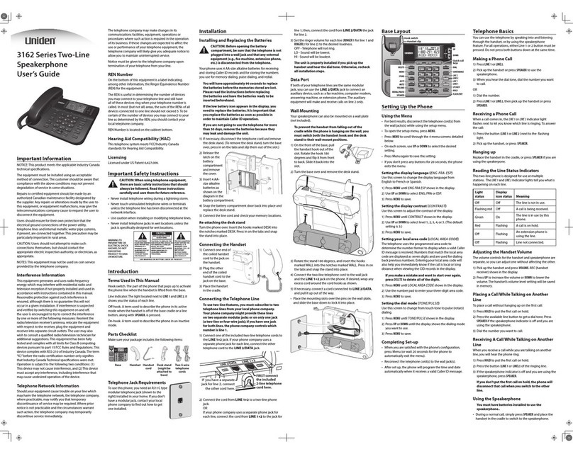 Uniden 3162 Series user guide