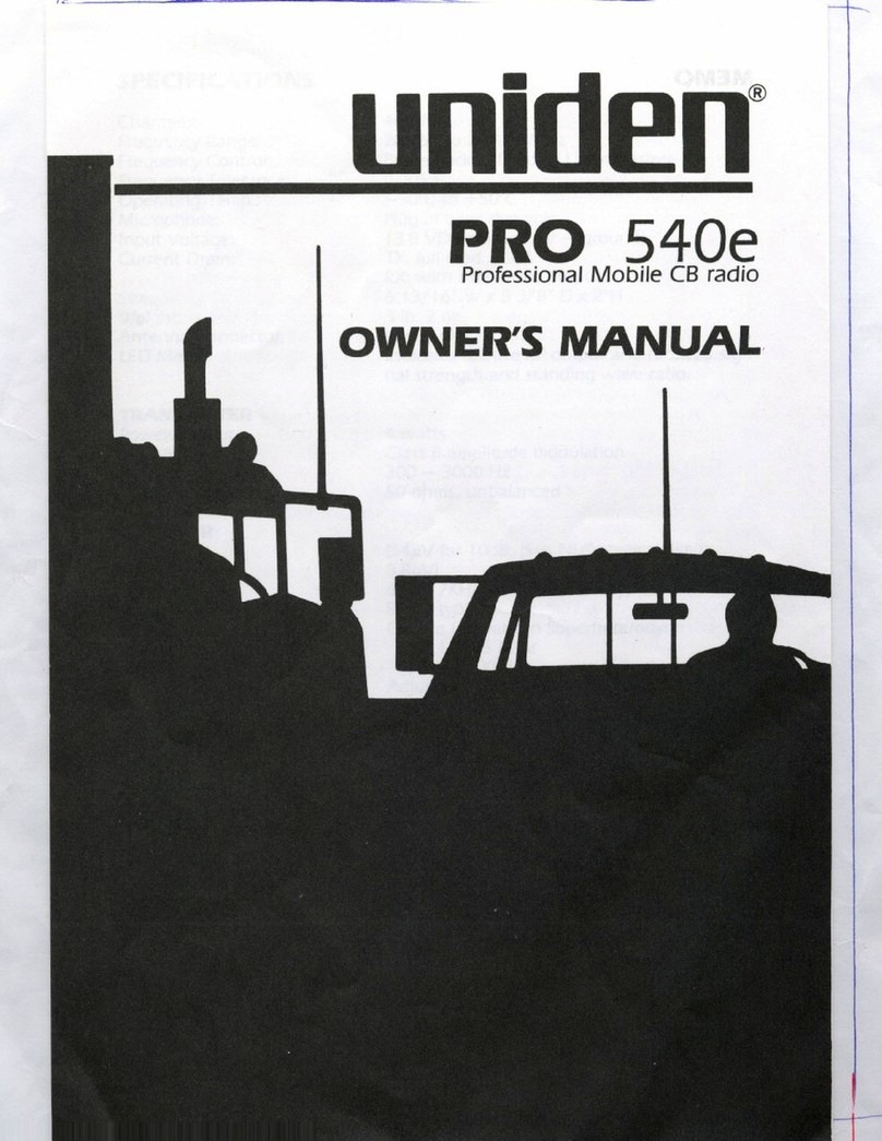 Uniden PRO 540e owner's manual