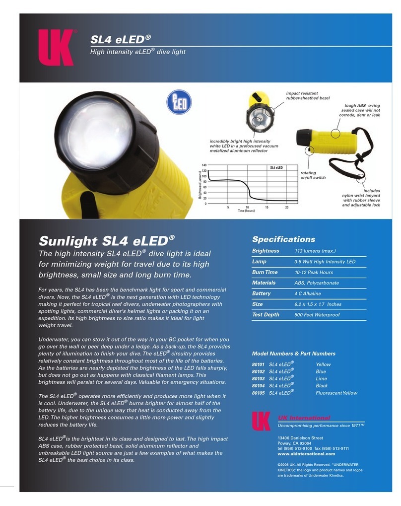 Underwater Kinetics Sunlight SL4 eLED User manual