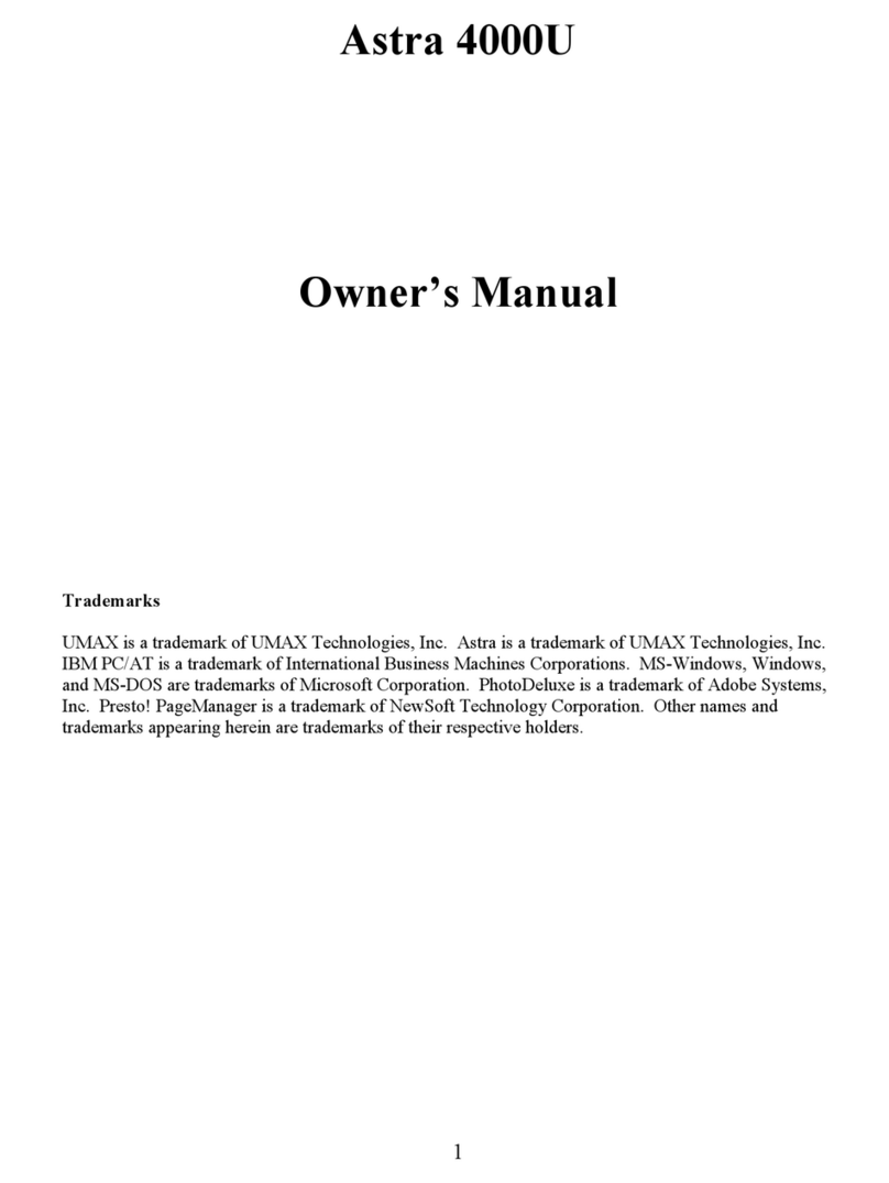 UMAX Technologies Astra 4000 User manual UMAX Technologies Astra 4000 User manual