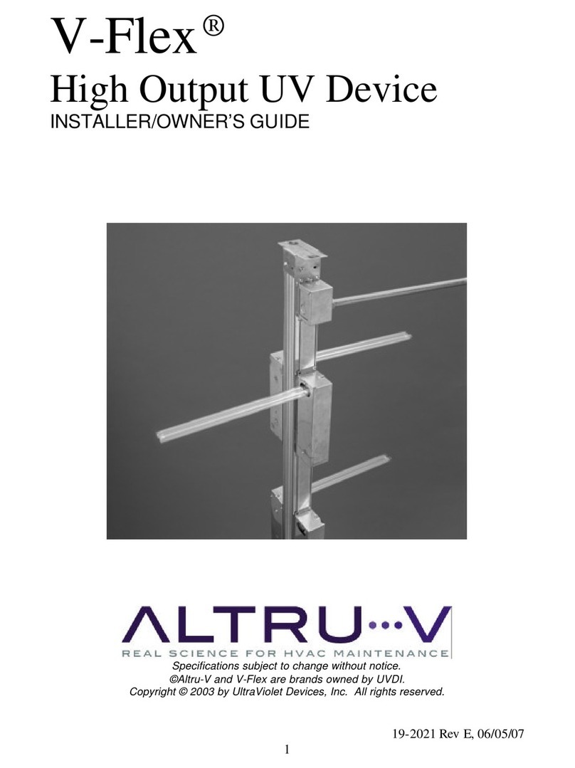 UltraViolet Devices High Output UV Device V-Flex Installation & owners guide UltraViolet Devices High Output UV Device V-Flex Installation & owners guide