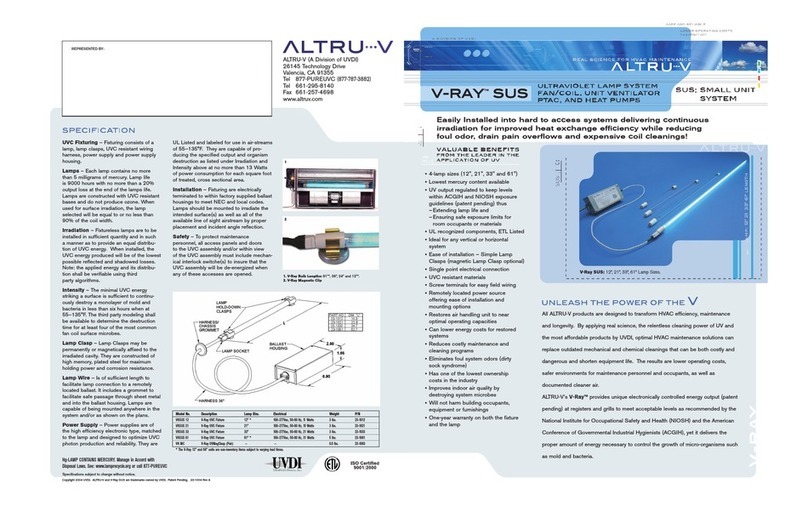 UltraViolet Devices Altru-V Ultravoilet Lamp System Brochure & specs UltraViolet Devices Altru-V Ultravoilet Lamp System Brochure & specs