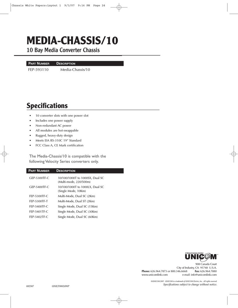 Uni-Com Media-Chassis/10 FEP-593110 Specifications Uni-Com Media-Chassis/10 FEP-593110 Specifications