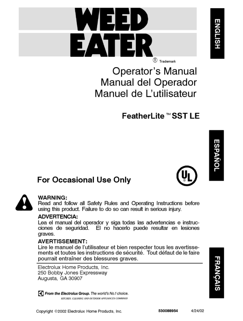 Weed Eater FEATHERLITE PLUS LE Operator's manual