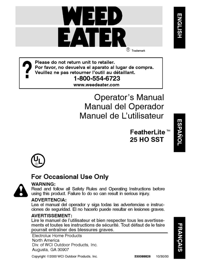 Weed Eater Featherlite 25 HO SST User manual