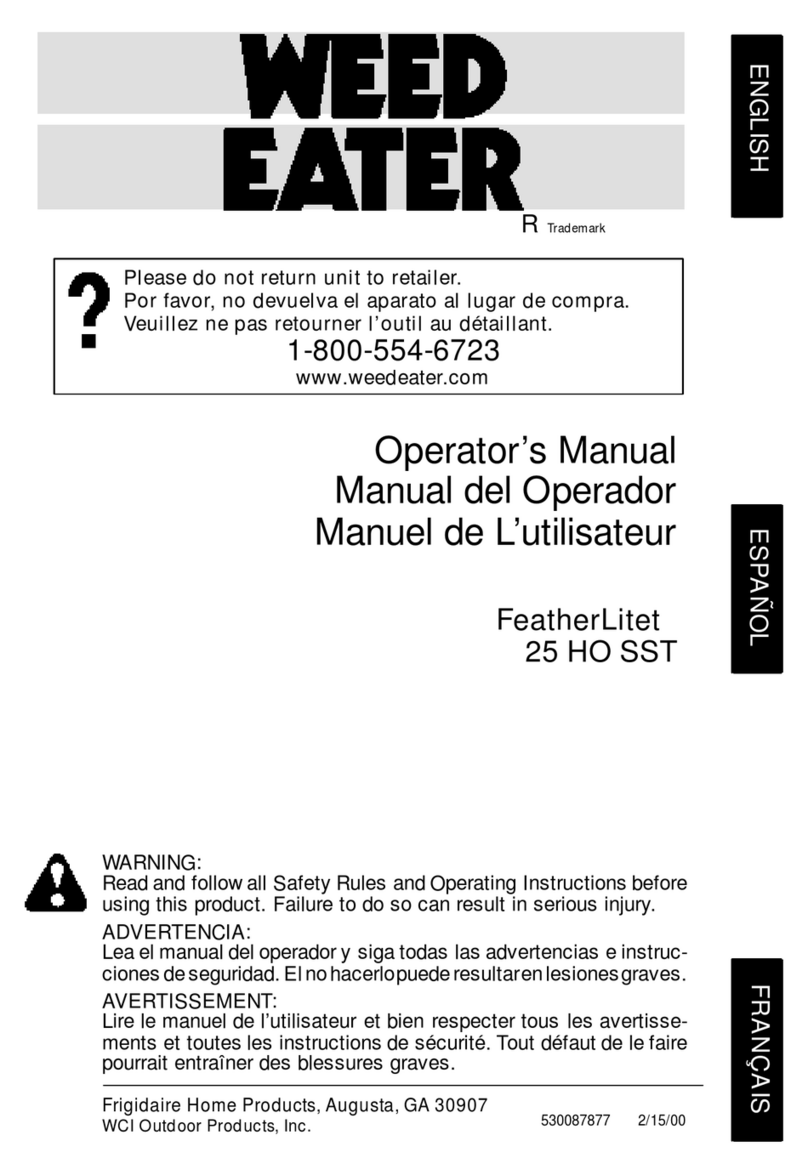 Weed Eater Featherlite 25 HO SST User manual