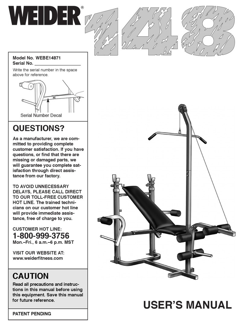 Weider 148 user manual