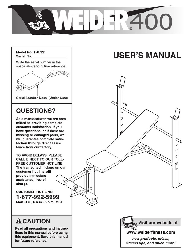 Weider 150722 User manual