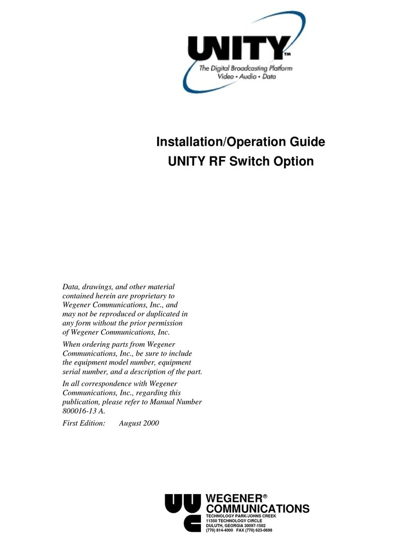 Wegener Unity RF Switch Installation & operating guide